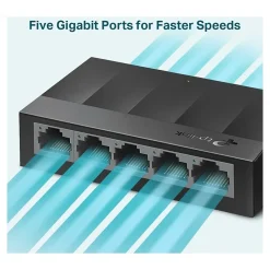 TP-LINK LS1005G Litewave 5 Port Layer 2 Gigabit Ethernet Switch Unmanaged, Black