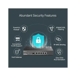 New TP-LINK Omada 6-Port Gigabit Ethernet VPN Managed Router, 6Gbps, Black (ER7206)