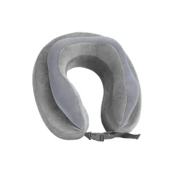 Deluxe Plush/Memory Foam Neck Pillow, Gray, 4" (TS54MX)<Travel Smart Discount
