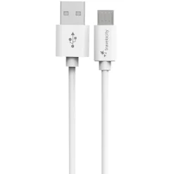 Braided USB Micro Cable, 4 ft., White (TVPD-BC4M)<Travelocity New