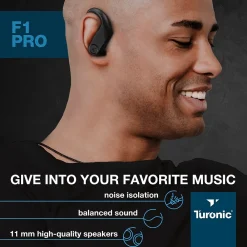 Treblab Turonic F1 Pro Wireless Earbuds, Black (F1-PRO-B)