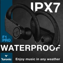 Treblab Turonic F1 Pro Wireless Earbuds, Black (F1-PRO-B)