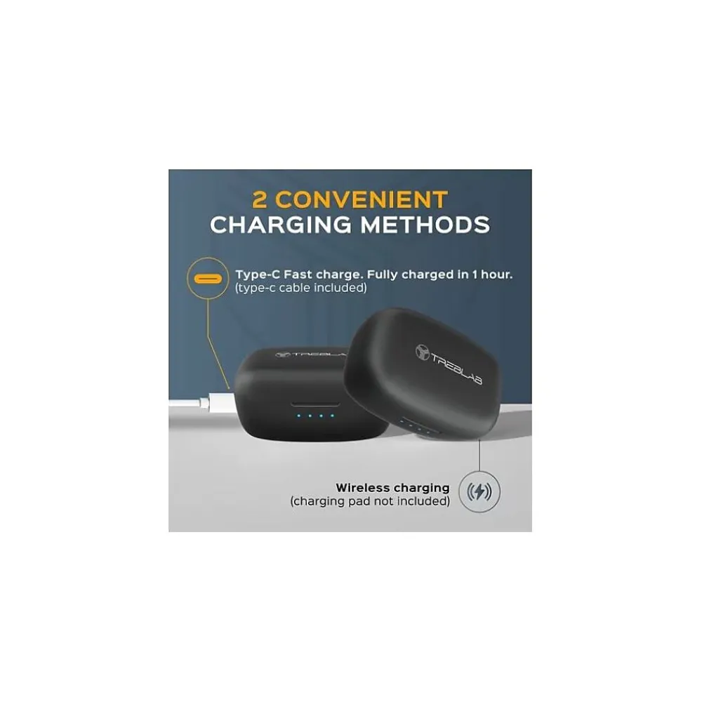 X9 Pro Wireless Noise Canceling Earbuds, Bluetooth, Black<Treblab Outlet