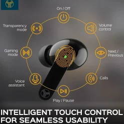 X1 True Wireless Earbuds, Waterproof IPX4, Bluetooth, Black<Treblab Hot