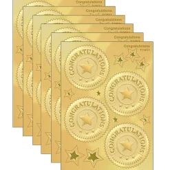 Awards & Certificates*Trend Enterprises TREND 2" Congratulations (Gold) Award Seals Stickers (T-74011-6)