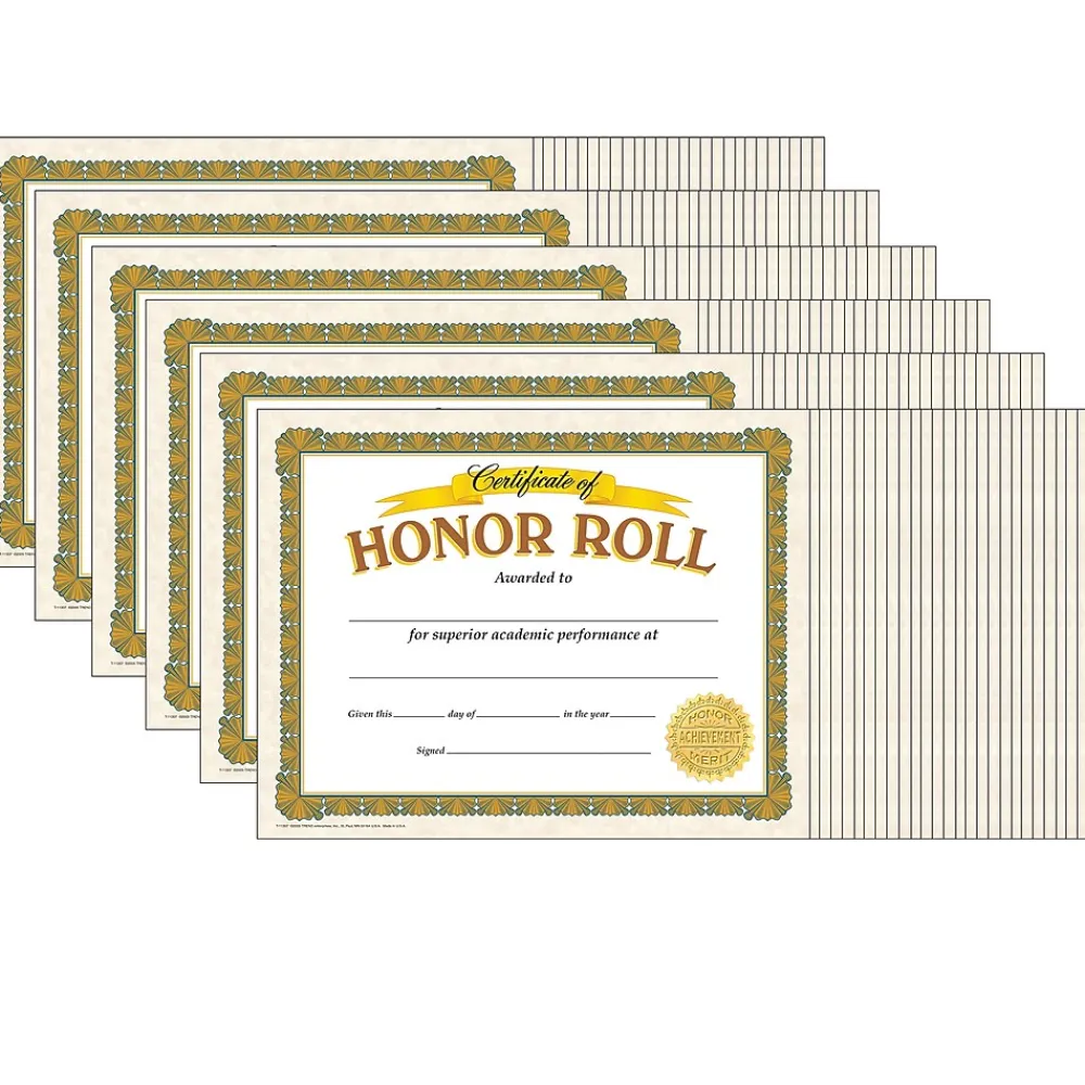 Awards & Certificates*Trend Enterprises TREND Honor Roll Classic Certificates, 30 Per Pack, 6 Packs (T-11307-6)