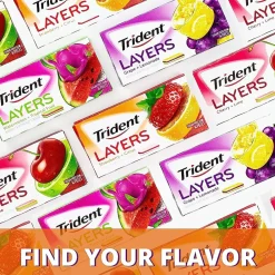 Trident Layers Sugar Free Wild Strawberry & Tangy Citrus Gum, 14 Pieces/Pack, 12/Box (AMC60001)