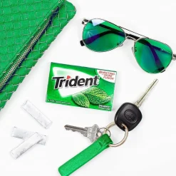 Trident Sugar Free Spearmint Gum, 14 Pieces/Pack, 12/Box (MOZ01106)