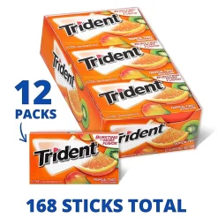 Trident Sugar Free Tropical Twist Gum, 14 Pieces/Pack, 12/Box (MOZ01110)