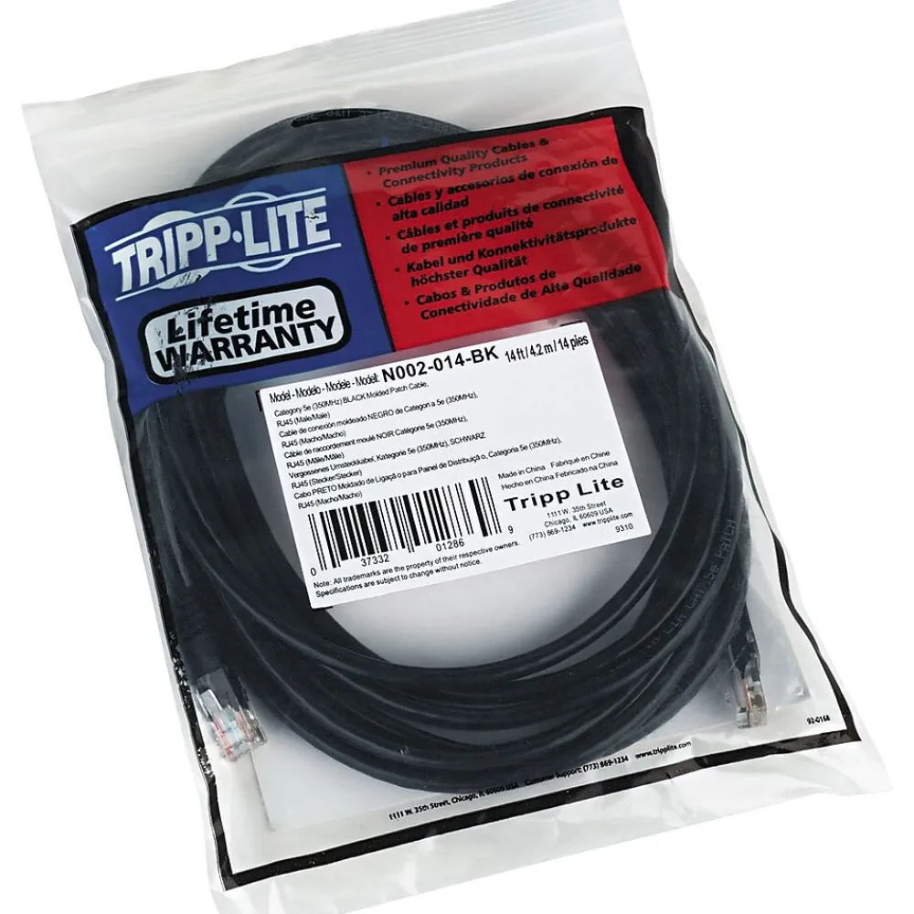 Tripp Lite 14' CAT-5e Patch Cable, Black (N002-014-BK)