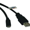 Tripp Lite 3' USB 2.0 Type A Male to Type A Male Device Cable, Black (U050-003)