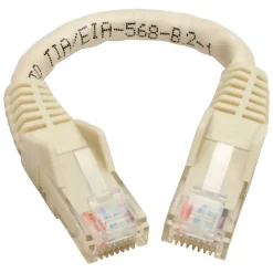 Tripp Lite Cat6 GbE Gigabit Ethernet Snagless Molded Patch Cable UTP White RJ45 M/M 6in 6" (N201-06N-WH)