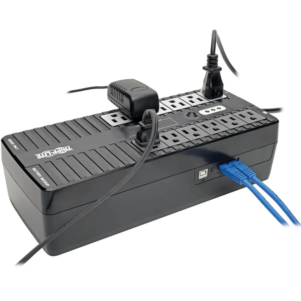 Tripp Lite Eco Green 750VA Compact Battery Backup UPS, 12-Outlets, Black (ECO750UPS)