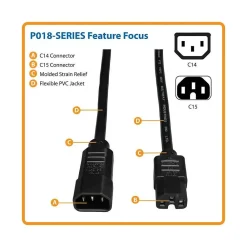 Tripp Lite P018 Power Interconnect Cord, 6' (L), Black