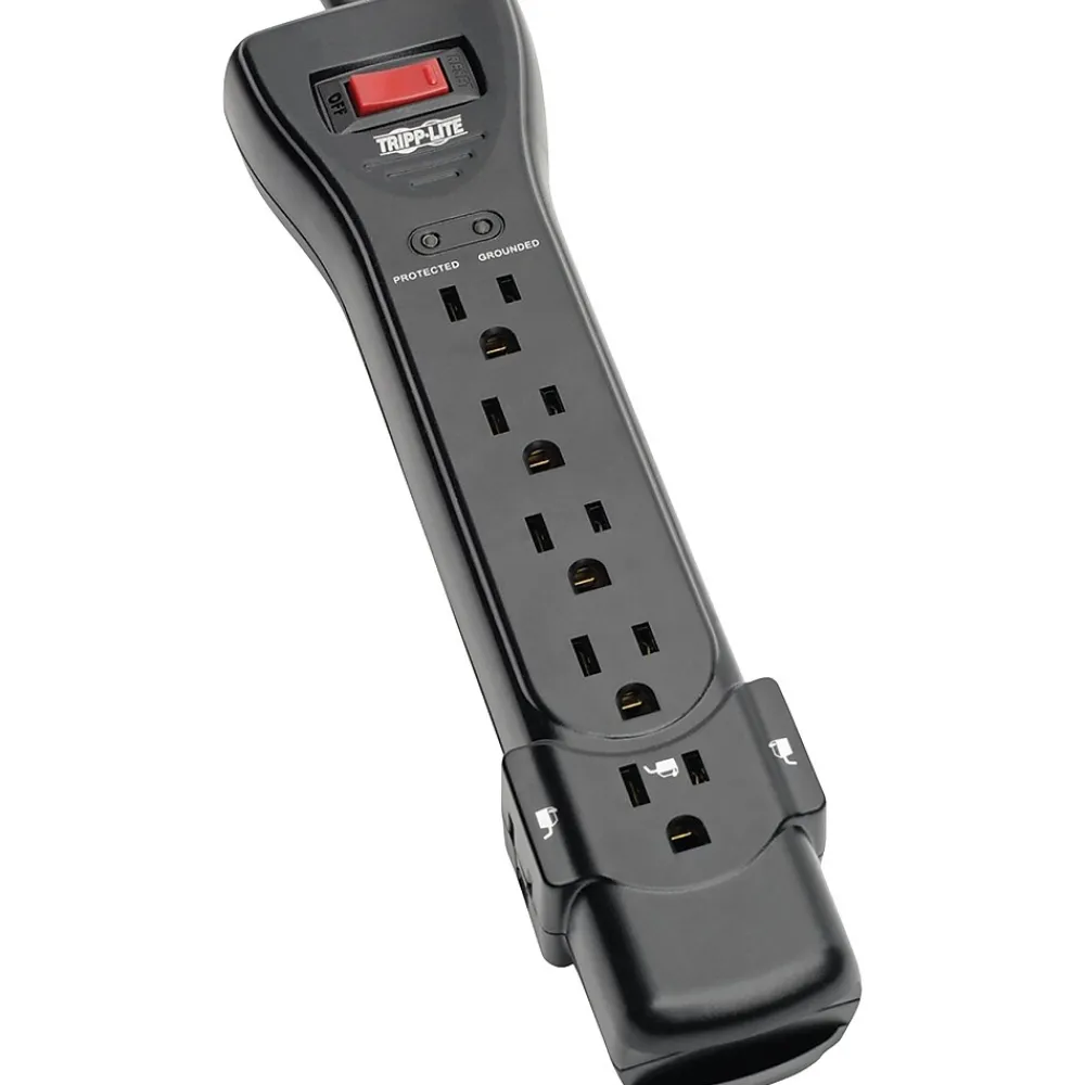 Tripp Lite Protect It! 7-Outlet Surge Protector Power Strip, 25 ft., Black (SUPER725B)