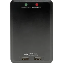 Tripp Lite Protect It! 6-Outlet Side-Load Surge Protector Wall Tap with 2 USB Charging Ports, Black, (TLP6SLUSBB)