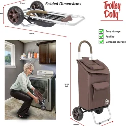 Trolley Dolly Standard Folding Hand Truck, 110 lb. Capacity, Brown (01-061)