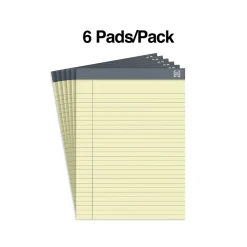 Notepads|TRU RED ™ Achieve Notepad, 8.5" x 11.75", Wide Ruled, Canary, 50 Sheets/Pad, 6 Pads/Pack (TR57364)