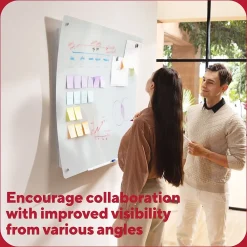 Dry Erase*TRU RED ™ Ergonomic Curved Magnetic Glass Dry-Erase Whiteboard, 4' x 3' (TR62094)