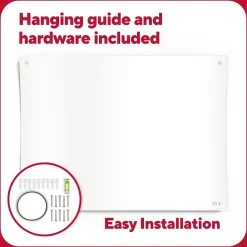 Dry Erase*TRU RED ™ Ergonomic Curved Magnetic Glass Dry-Erase Whiteboard, 4' x 3' (TR62094)