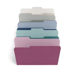 File Folders|TRU RED ™ File Folders, 3-Tab, Letter Size, Assorted Jewel Tone Colors, 24/Pack (TR58171)