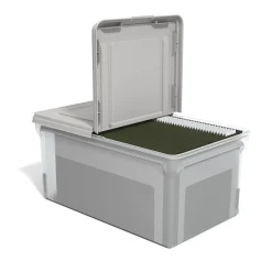 File Storage|TRU RED ™ Hanging File Box, Hinge Lid, Letter Size, Clear (TR58303)