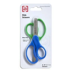 Scissors|TRU RED ™ Junior 5" Kids Blunt Tip Stainless Steel Scissors, Straight Handle, Right & Left Handed, 2/Pack (TR55055)