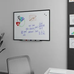 Dry Erase*TRU RED ™ Magnetic Steel Dry Erase Board, Black Frame, 4' x 3' (TR61181)