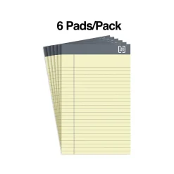 Notepads|TRU RED ™ Notepad, 5" x 8", Narrow Ruled, , 50 Sheets/Pad, 6 Pads/Pack (TR57357) Canary