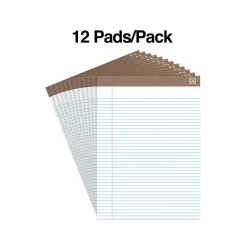 Notepads|TRU RED ™ Notepad, 8.5" x 11.75", Narrow Ruled, , 50 Sheets/Pad, Dozen (TR59938/TR58187) White