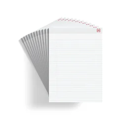 Notepads|TRU RED ™ Notepad, 8.5" x 11.75", Wide Ruled, White, 50 Sheets/Pad, Dozen Pads/Pack (TR58188)