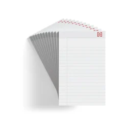Notepads|TRU RED ™ Notepad, 5" x 8", Wide Ruled, White, 50 Sheets/Pad, Dozen Pads/Pack (TR58182)