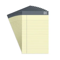 Notepads|TRU RED ™ Notepads, 5" x 8", Narrow Ruled, Canary, 50 Sheets/Pad, 12 Pads/Pack (TR57359)