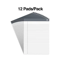 Notepads|TRU RED ™ Notepads 8.5" x 11.75", Narrow Ruled, White, 50 Sheets/Pad, 12 Pads/Pack (TR57369)