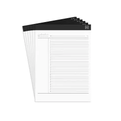 Notepads|TRU RED ™ Notepads, 8.5" x 11.75", Project Planner Format Ruled, White, 50 Sheets/Pad, 6 Pads/Pack (TR57379)
