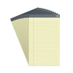 Notepads|TRU RED ™ Notepads, 8.5" x 14", Wide Ruled, , 50 Sheets/Pad, 12 Pads/Pack (TR57371) Canary