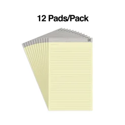 Notepads|TRU RED ™ Notepads, 8.5" x 14", Wide Ruled, , 50 Sheets/Pad, 12 Pads/Pack (TR57386) Canary