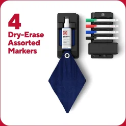 Markers|TRU RED ™ Pen Dry Erase Kit, Fine Tip, Assorted, 4/Pack (TR61743/TR56941)