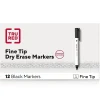 Markers|TRU RED ™ Pen Dry Erase Markers, Fine Tip, Black, 12/Pack (TR61435/TR54566)