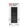 Markers|TRU RED ™ Pen Permanent Markers, Ultra Fine Tip, Black, 5/Pack (TR54525)