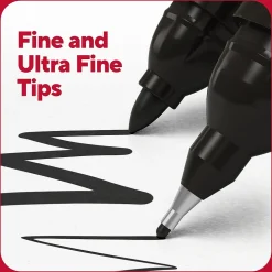 Markers|TRU RED ™ Pen Permanent Markers, Twin Tip, , 4/Pack (TR57829) Black