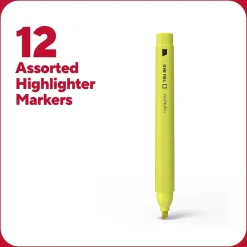 Highlighters|TRU RED ™ Pocket Stick Highlighter with Grip, Chisel Tip, Assorted, 12/Pack (TR54586)