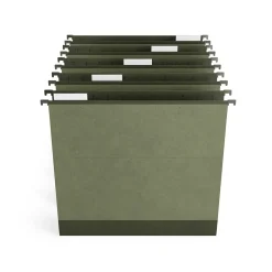 Hanging File Folders|TRU RED ™ Premium Hanging File Folder, 2" Expansion, 5-Tab, Letter Size, Standard Green, 10/Pack (TR45542)