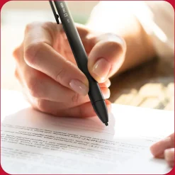 Pens|TRU RED ™ Retractable Quick Dry Gel Pen, Extra Fine Point, 0.38mm, Black, 5/Pack (TR56951)