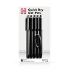 Pens|TRU RED ™ Retractable Quick Dry Gel Pen, Medium Point, 1.0mm, Black, 5/Pack (TR56952)