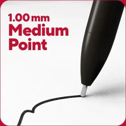 Pens|TRU RED ™ Retractable Quick Dry Gel Pen, Medium Point, 1.0mm, Black, 5/Pack (TR56952)