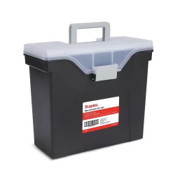 File Storage|TRU RED ™ Slim Portable File Tote, Letter Size, Black, 5/Carton (TR58297CT)