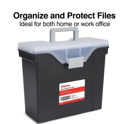 File Storage|TRU RED ™ Slim Portable File Tote, Letter Size, Black, 5/Carton (TR58297CT)