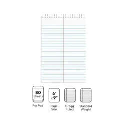 Notepads|TRU RED ™ Steno Pad, 6