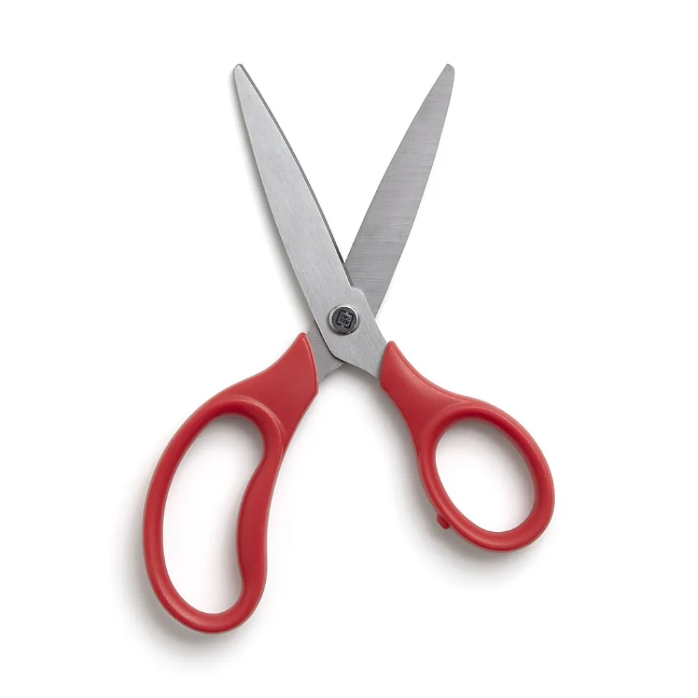 Scissors|TRU RED ™ Student 7" Stainless Steel Scissors, Straight Handle, Right & Left Handed, Assorted Colors (TR55048)